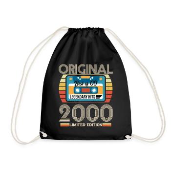 Vintage 2000 Original Geburtstagsgeschenk - Turnbeutel - Schwarz - Vorne