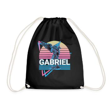 Gabriel Archangel Retro - Drawstring Bag - black - Front
