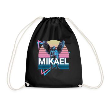 Mikael Archangel Retro - Drawstring Bag - black - Front