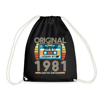 Vintage Geburtstagsgeschenk 1981 Limited Edition - Turnbeutel - Schwarz - Vorne