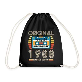 Vintage Birthday Gift 1988 Limited Edition - Drawstring Bag - black - Front