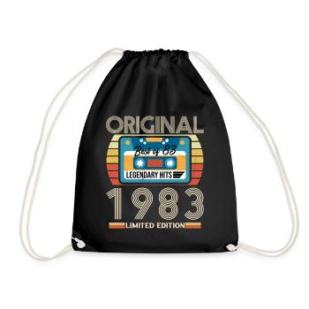 Vintage Birthday Gift 1983 Limited Edition - Drawstring Bag - black - Front