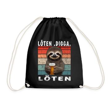 Löten Digga Löten - Turnbeutel - Schwarz - Vorne
