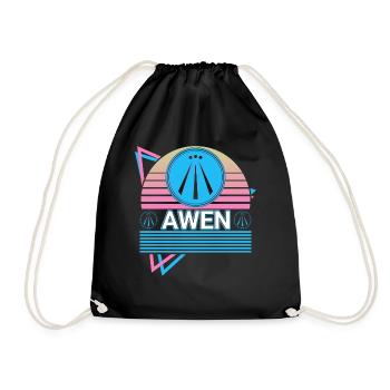 Awen Druid Paganism Celtic Wiccan Retro - Drawstring Bag - black - Front