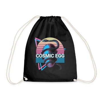 Symbol of cosmic egg production World Egg R - Drawstring Bag - black - Front