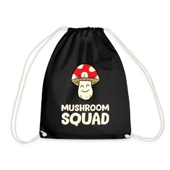 Mushroom - Mushroom Squad - Turnbeutel - Schwarz - Vorne