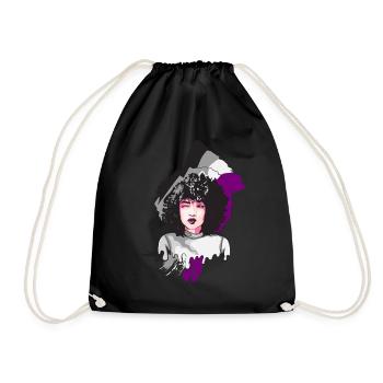 Afro Girl Asexual Flag Black Story Mel - Drawstring Bag - black - Front