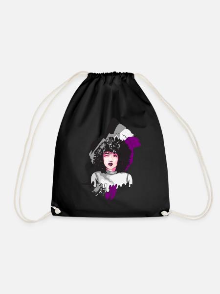 Afro Girl Asexuelle Flagge Schwarze Geschichte Mel - Turnbeutel - Schwarz