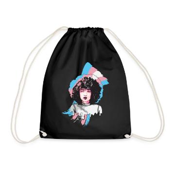 Afro Girl Transgender Flag Black History M - Drawstring Bag - black - Front