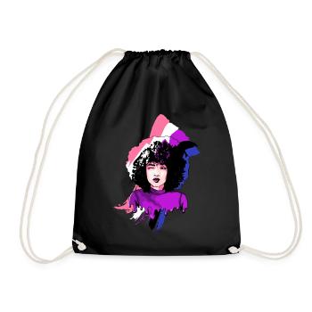 Afro Girl Genderfluid Flagge Schwarze Geschichte M - Turnbeutel - Schwarz - Vorne