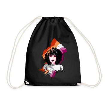 Afro Girl Gay Lesbian Flag Black History Melanin B - Turnbeutel - Schwarz - Vorne