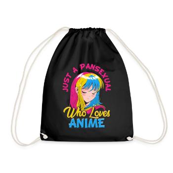 Pansexual anime girl Just a pansexual, d - Drawstring Bag - black - Front