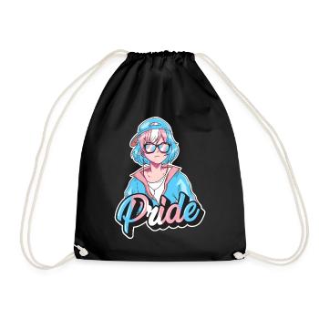 Transgender Pride Japonais Cool Anime Girl Tra - Sac de sport léger - noir - Devant