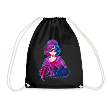 Bisexuell Stolz Bi Japanisch Cool Anime Mädchen Bi - Turnbeutel - Schwarz - Vorne