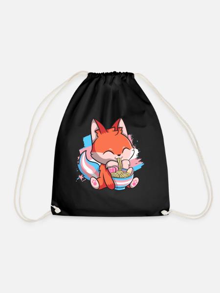 Transgender Stolz Kawaii Fuchs Ramen Nudeln Trans - Turnbeutel - Schwarz