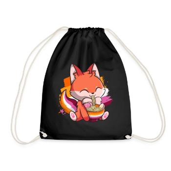 Lesbian Pride Gay Kawaii Fox Ramen Noodles Le - Sac de sport léger - noir - Devant