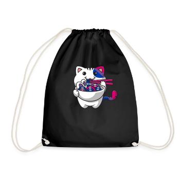 Bisexual Pride Bi Kawaii Cat Ramen Noodles Bisex - Sac de sport léger - noir - Devant