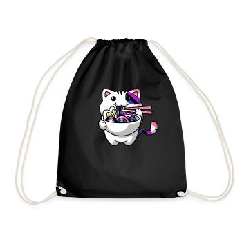 Genderfluid Proud Kawaii Car Ramen Noodles Genderf - Drawstring Bag - black - Front