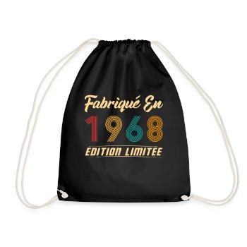 Fabriqué en 1968 Vintage Cadeau D'anniversaire - Sac de sport léger - noir - Devant