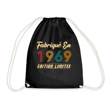 Fabriqué en 1969 Vintage Cadeau D'anniversaire - Sac de sport léger - noir - Devant
