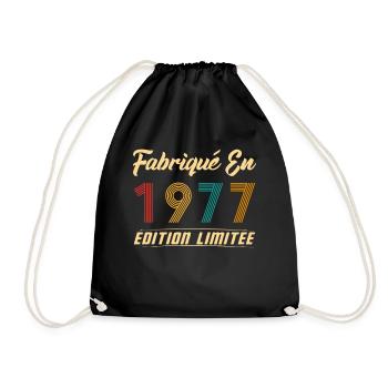Fabriqué en 1977 Vintage Cadeau D'anniversaire - Sac de sport léger - noir - Devant