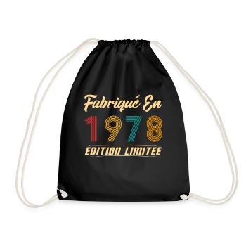 Fabriqué en 1978 Vintage Cadeau D'anniversaire - Sac de sport léger - noir - Devant