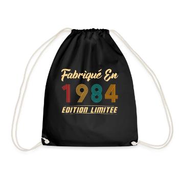 Fabriqué en 1984 Vintage Cadeau D'anniversaire - Sac de sport léger - noir - Devant