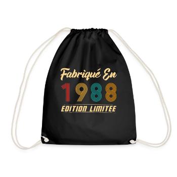 Fabriqué en 1988 Vintage Cadeau D'anniversaire - Sac de sport léger - noir - Devant
