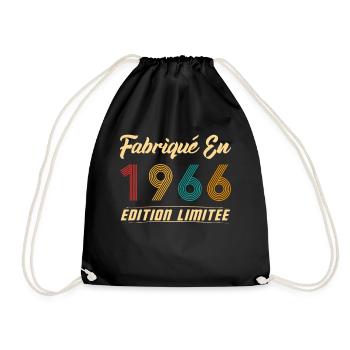 Fabriqué en 1966 Vintage Cadeau D'anniversaire - Sac de sport léger - noir - Devant