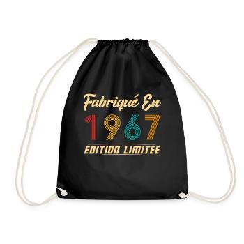 Fabriqué en 1967 Vintage Cadeau D'anniversaire - Sac de sport léger - noir - Devant