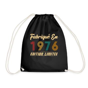 Fabriqué en 1976 Vintage Cadeau D'anniversaire - Sac de sport léger - noir - Devant