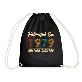 Fabriqué en 1979 Vintage Cadeau D'anniversaire - Sac de sport léger - noir - Devant