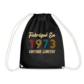 Fabriqué en 1973 Vintage Cadeau D'anniversaire - Sac de sport léger - noir - Devant