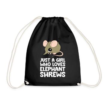 Just a Girl Who Loves Elephant Shrews - Drawstring Bag - black - Front