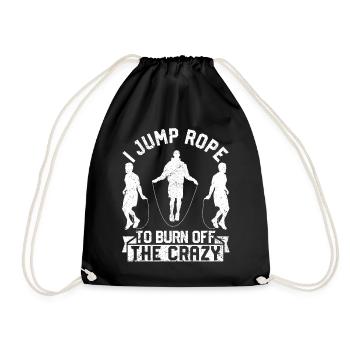 Funny skipping rope skipping rope I jump rope - Drawstring Bag - black - Front