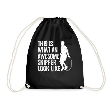 Funny skipping rope skipping rope - Drawstring Bag - black - Front