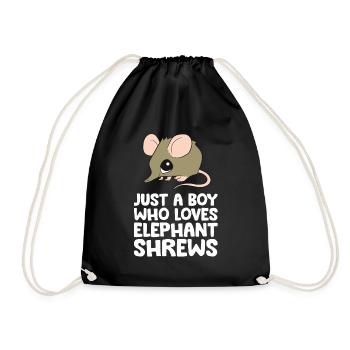 Just a Boy Who Loves Elephant Shrews - Drawstring Bag - black - Front