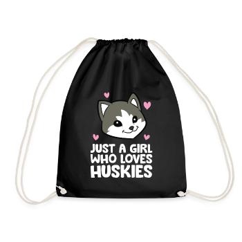 Siberian Husky Dog Just a Girl Who Loves Huskies - Turnbeutel - Schwarz - Vorne