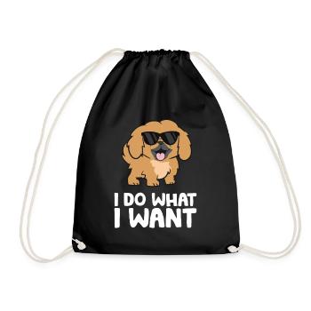 Chien pékinois Je fais ce que je veux plus mignon - Sac de sport léger - noir - Devant