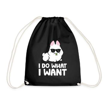 Lapin Je fais ce que je veux Lapin mignon - Sac de sport léger - noir - Devant