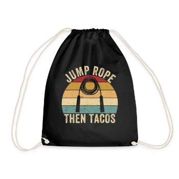 Funny skipping rope skipping rope jumping rope sprin - Drawstring Bag - black - Front