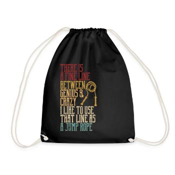 Funny skipping rope skipping rope jumping rope - Drawstring Bag - black - Front