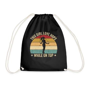 Drôle de corde à sauter cette fille sautillant - Sac de sport léger - noir - Devant
