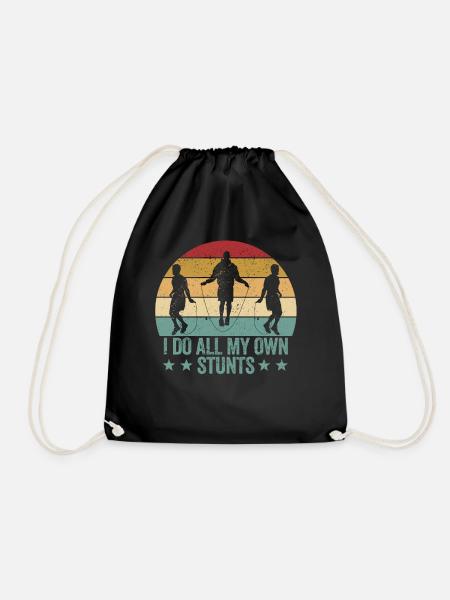 Funny Skipping Rope I make my own - Drawstring Bag - black
