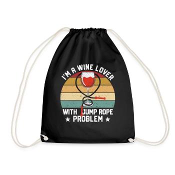 Funny skipping rope skipping rope jumping rope - Drawstring Bag - black - Front