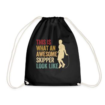 Funny Skipping Rope Skipping Rope Awesome - Drawstring Bag - black - Front