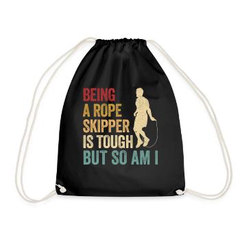 Funny skipping rope skipping rope jumping rope - Drawstring Bag - black - Front