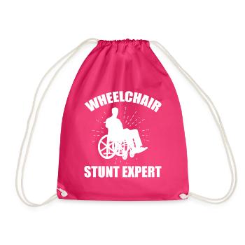 Funny Spinal Cord Injury Wheelchair Cross-Section - Drawstring Bag - fuchsia - Front