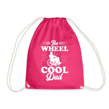 Funny Spinal Cord Injury Wheelchair Cross-Section - Drawstring Bag - fuchsia - Front