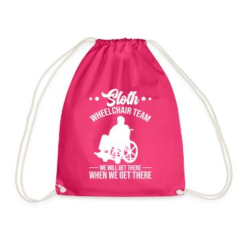 Funny Spinal Cord Injury Wheelchair Cross-Section - Drawstring Bag - fuchsia - Front